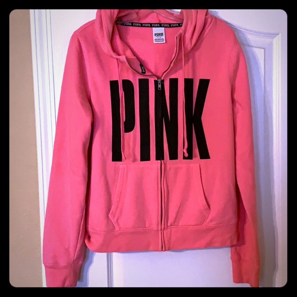 Pink Victoria’s Secret zip up hoodie